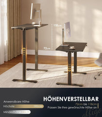 Höhenverstellbarer Schreibtisch, Elektrischer Tisch 100 cm, Memory Funktion, Gaming Tisch, Moderner Computertisch Schwarz