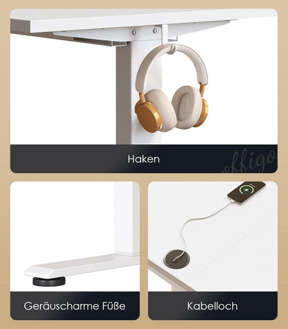 Höhenverstellbarer Schreibtisch 160 cm Elektrisch Memory