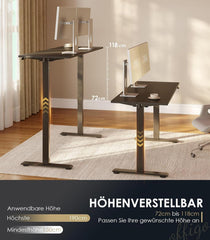Höhenverstellbarer Elektrischer Schreibtisch 120 cm mit Memory Funktion - Schwarz