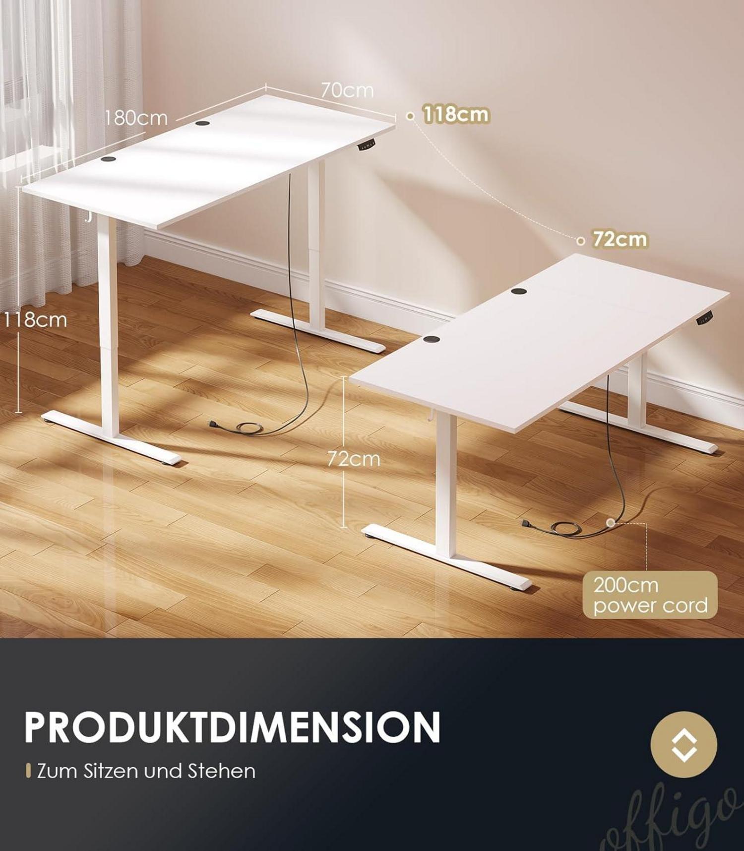 Elektrischer Schreibtisch mit Memory-Funktion für Zuhause und Büro