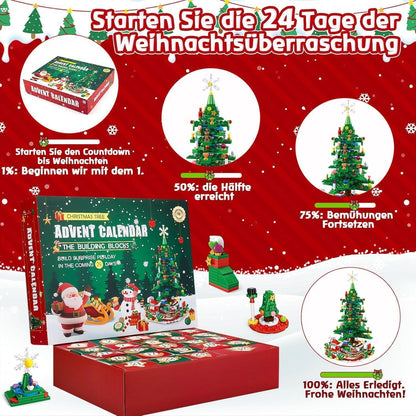 Adventskalender 2024 Kinder Weihnachtsbaum Bausteine LED 701