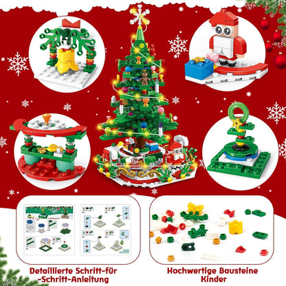 Adventskalender Weihnachtsbaum Bauspielzeug LED Mini-Bausteine