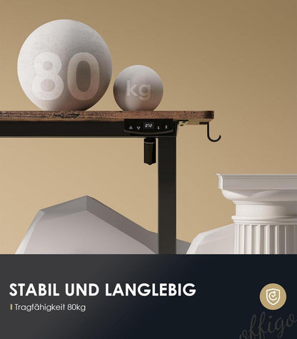 Höhenverstellbarer Kinderschreibtisch 100cm Elektrisch Braun