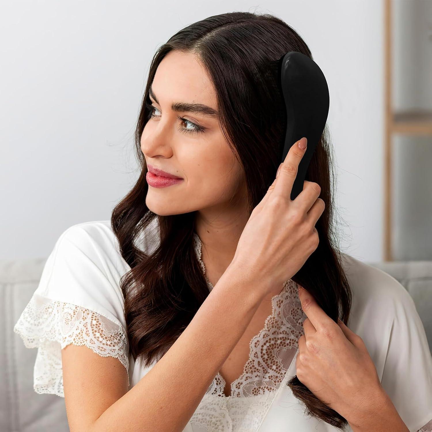 Detangler Bürste Profi Haarbürste für alle Haartypen Schwarz