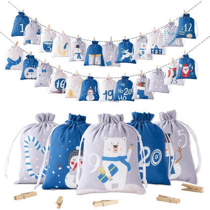 Adventskalender 24 Stoffsäckchen Weihnachtskalender