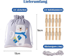 Adventskalender 24 Stoffsäckchen Weihnachtskalender