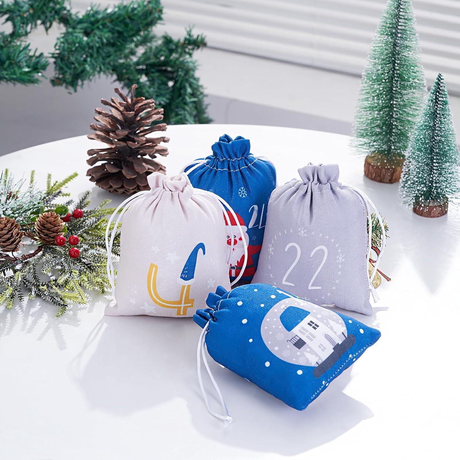 Adventskalender DIY mit großen Säckchen Set 24-teilig