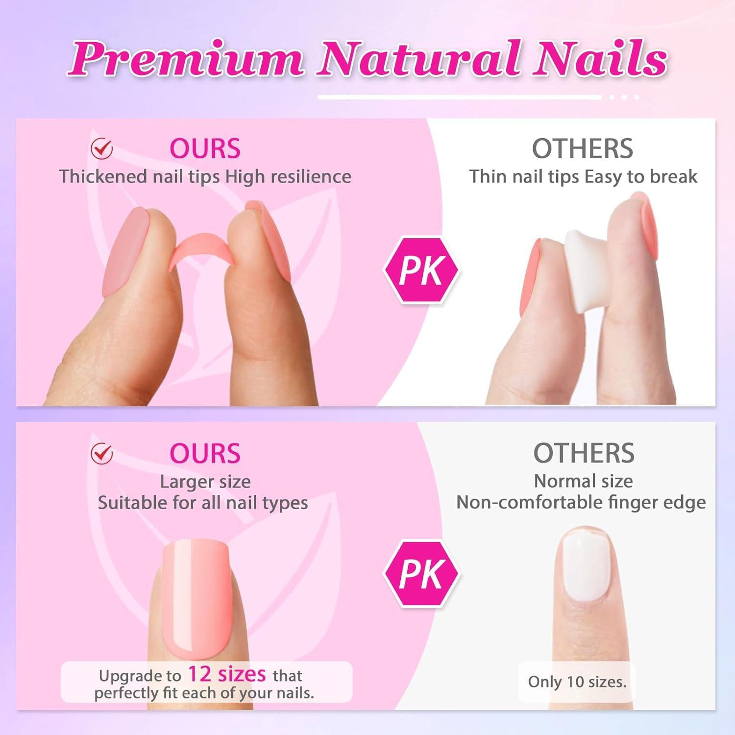 Ceboic 24 Stück Schwarz Weiß French Tip Press on Nails