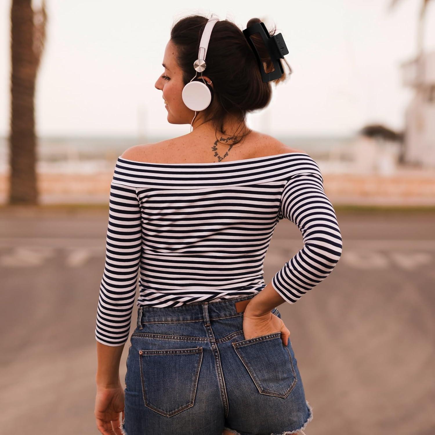 Quadratische Klauenclips 2 Stück 8.5 cm Haarklammer Matt Rutschfest