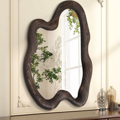 Großer Wandspiegel mit Holzrahmen – Vintage Design 80x60 cm