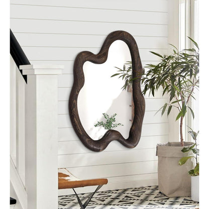 Großer Wandspiegel mit Holzrahmen – Vintage Design 80x60 cm
