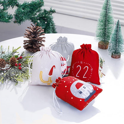 Adventskalender zum Selber Befüllen, Stoffsäckchen Set