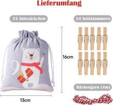 Adventskalender zum Selber Befüllen, Stoffsäckchen Set