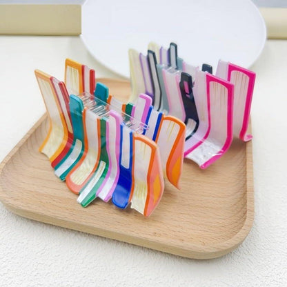 2er-Pack Buchförmige Haarklammern Orange Rose Red Haarspangen Set