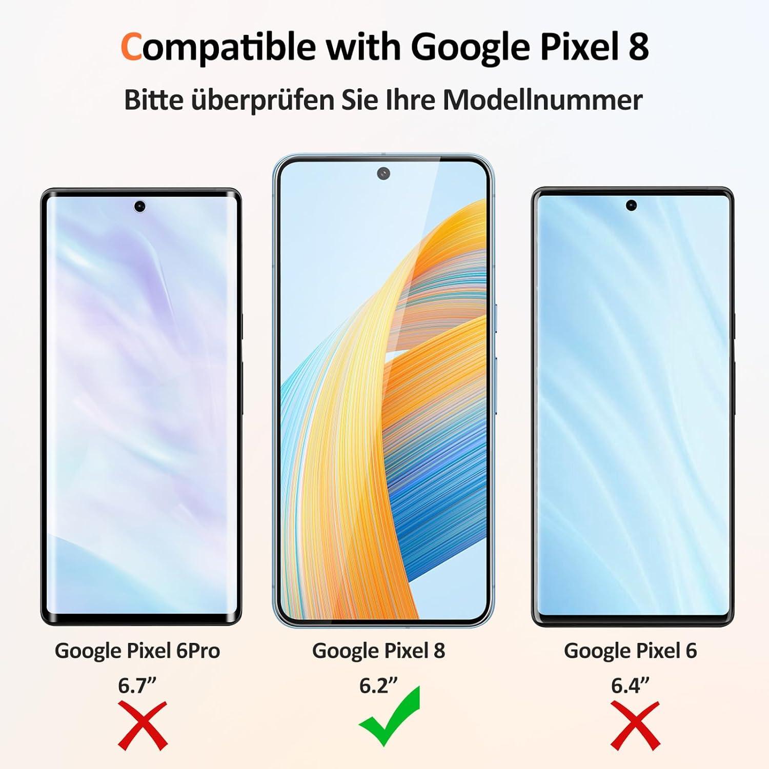 2x Ibywind Panzerglas Schutzfolie für Google Pixel 8 - 9H