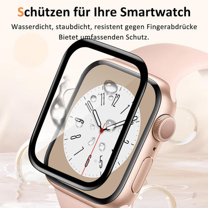 2x Panzerglas Schutzfolie Apple Watch 7/8/9 41mm 9H Härte Anti-Kratz