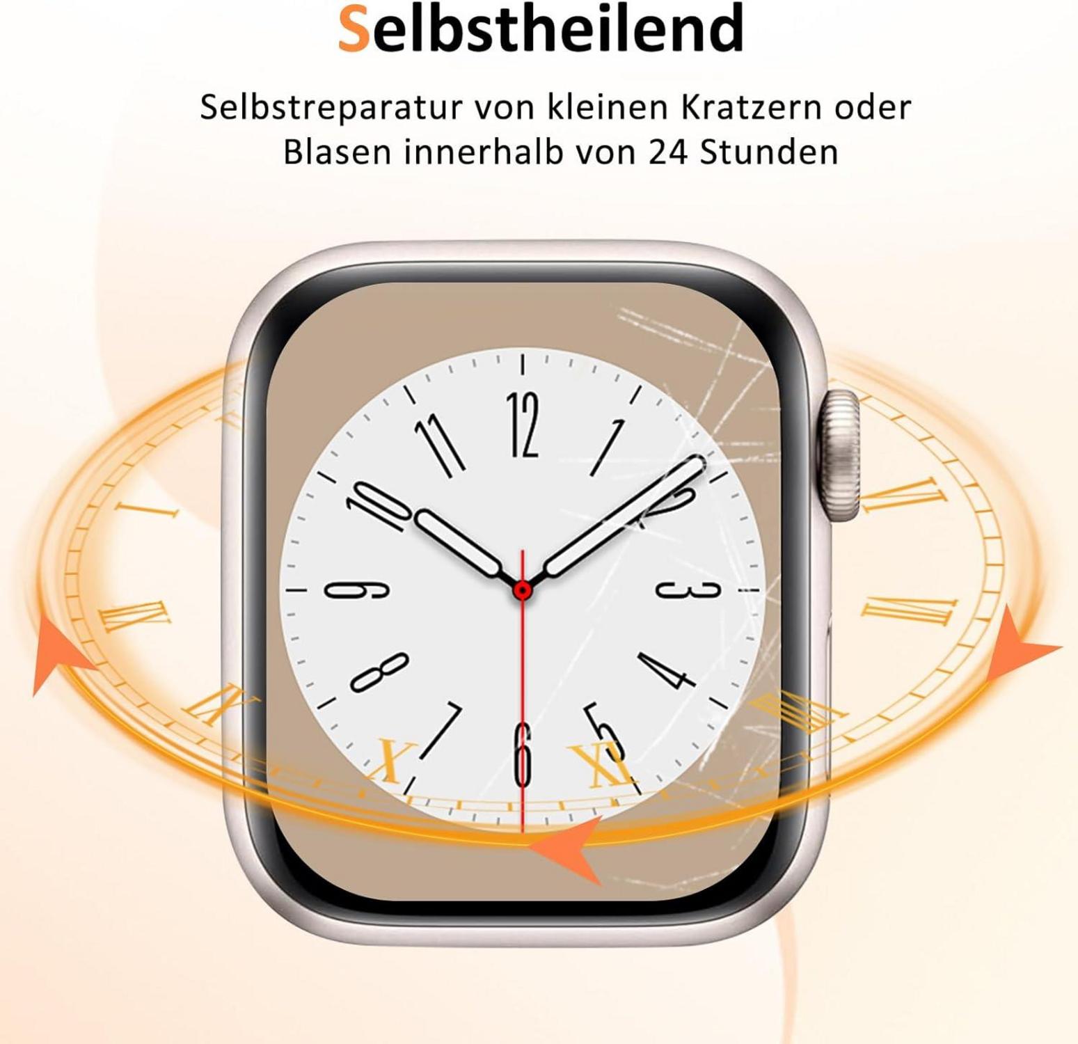 2x Agedate Panzerglas Schutzfolie Apple Watch 41mm 9H HD 3D Touch