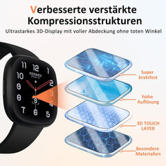 Fitbit Versa 3/4/Sense Schutzfolie 4er Pack HD TPU Display-Schutz