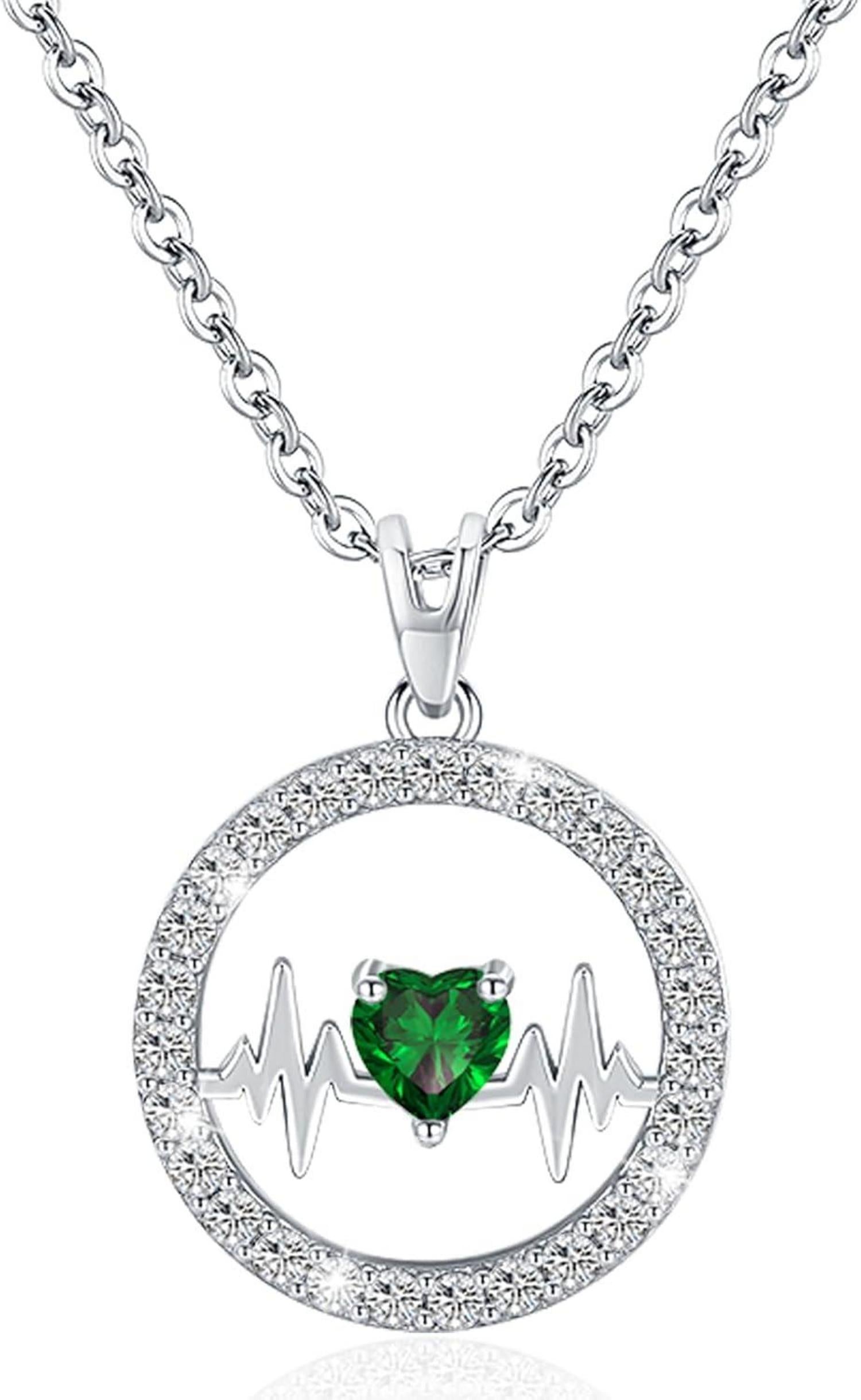Herzschlag-Halskette Sterling Silber 925 Anhänger Geschenk Weihnachten