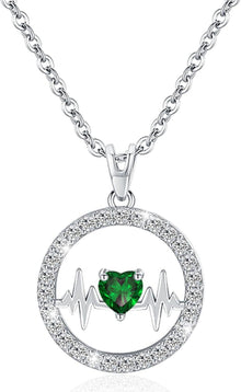 Herzschlag-Halskette Sterling Silber 925 Anhänger Geschenk Weihnachten