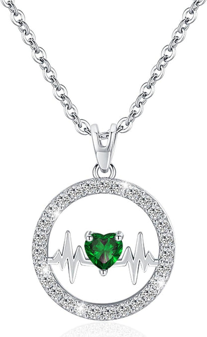 Herzschlag-Halskette Sterling Silber 925 Anhänger Geschenk Weihnachten
