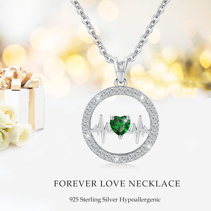 Herzschlag-Halskette Sterling Silber 925 Anhänger Geschenk Weihnachten
