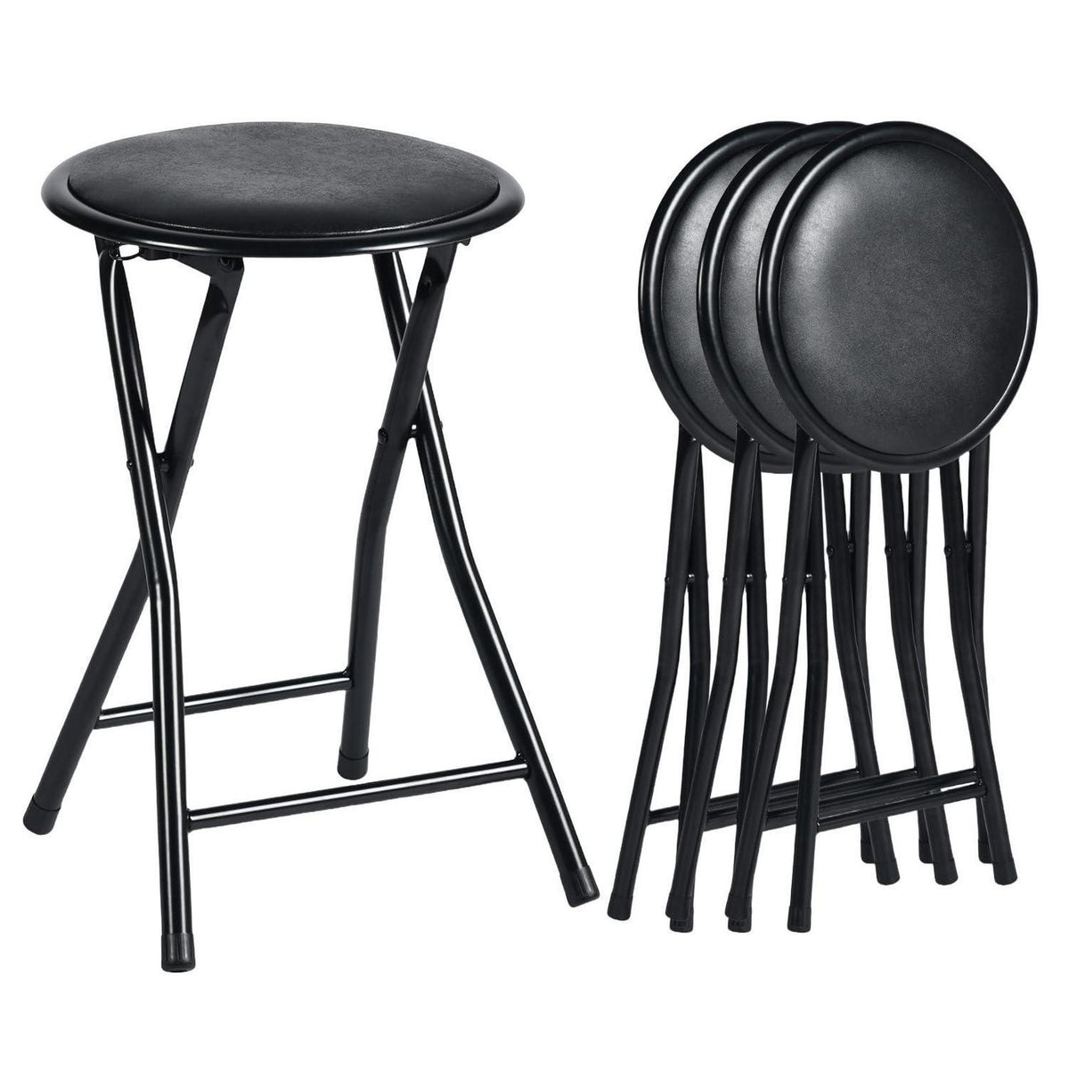 Klapphocker 4er-Set Schwarz – Bequeme Sitzgelegenheit für Garten & Küche