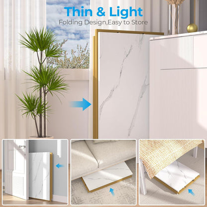 Klappbarer Schreibtisch 100 x 48 cm, Keine Montage, Gold