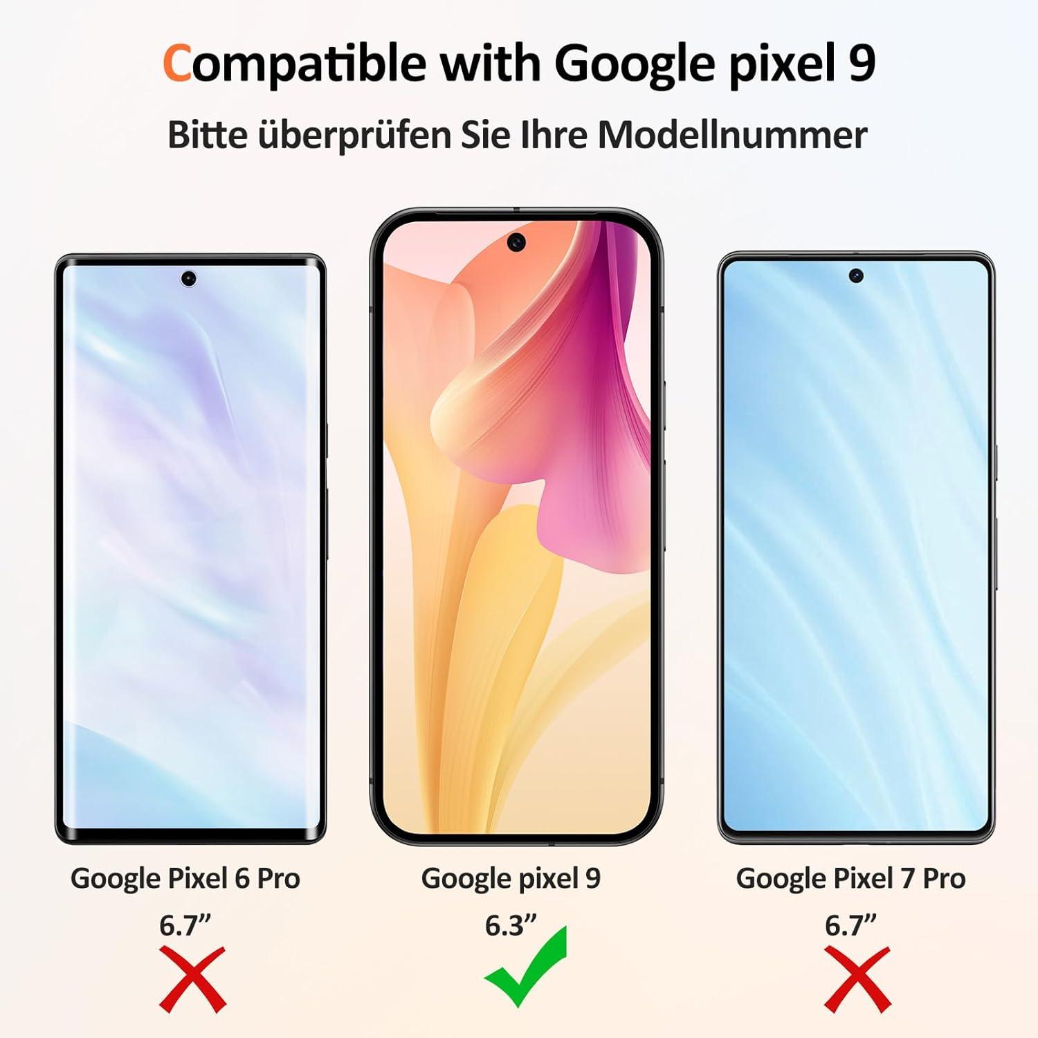 2+2 Stück Schutzfolie für Google Pixel 9 Panzerglas Kamera