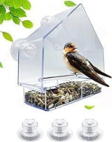 Vogelfutterstation für Fenster mit Extra starken Saugnäpfen