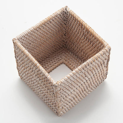 Rattan Taschentuchbox | Gewebter Tissue Box Halter Weiß