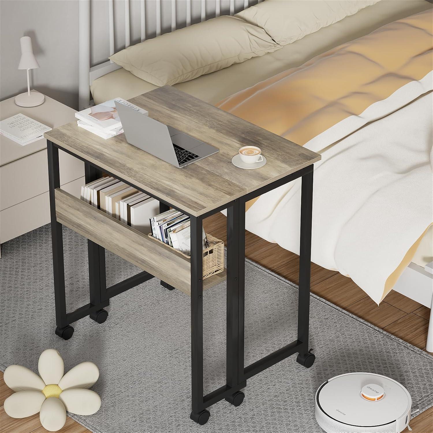 Klappbarer Schreibtisch 63 cm mit Rollen Sandeiche