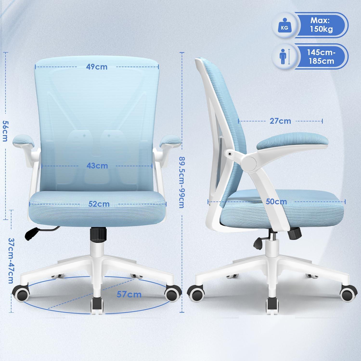 Ergonomischer Bürostuhl mit Lendenwirbelstütze, Drehstuhl und