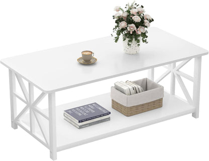 Couchtisch mit Stauraum und Industriestil, 100cm, Rustikales Design