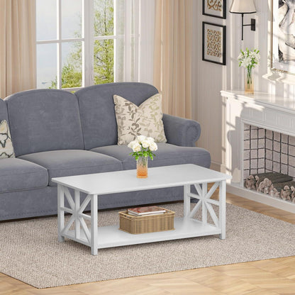 Couchtisch Rustikales Design mit Stauraum 100cm Holz Metall