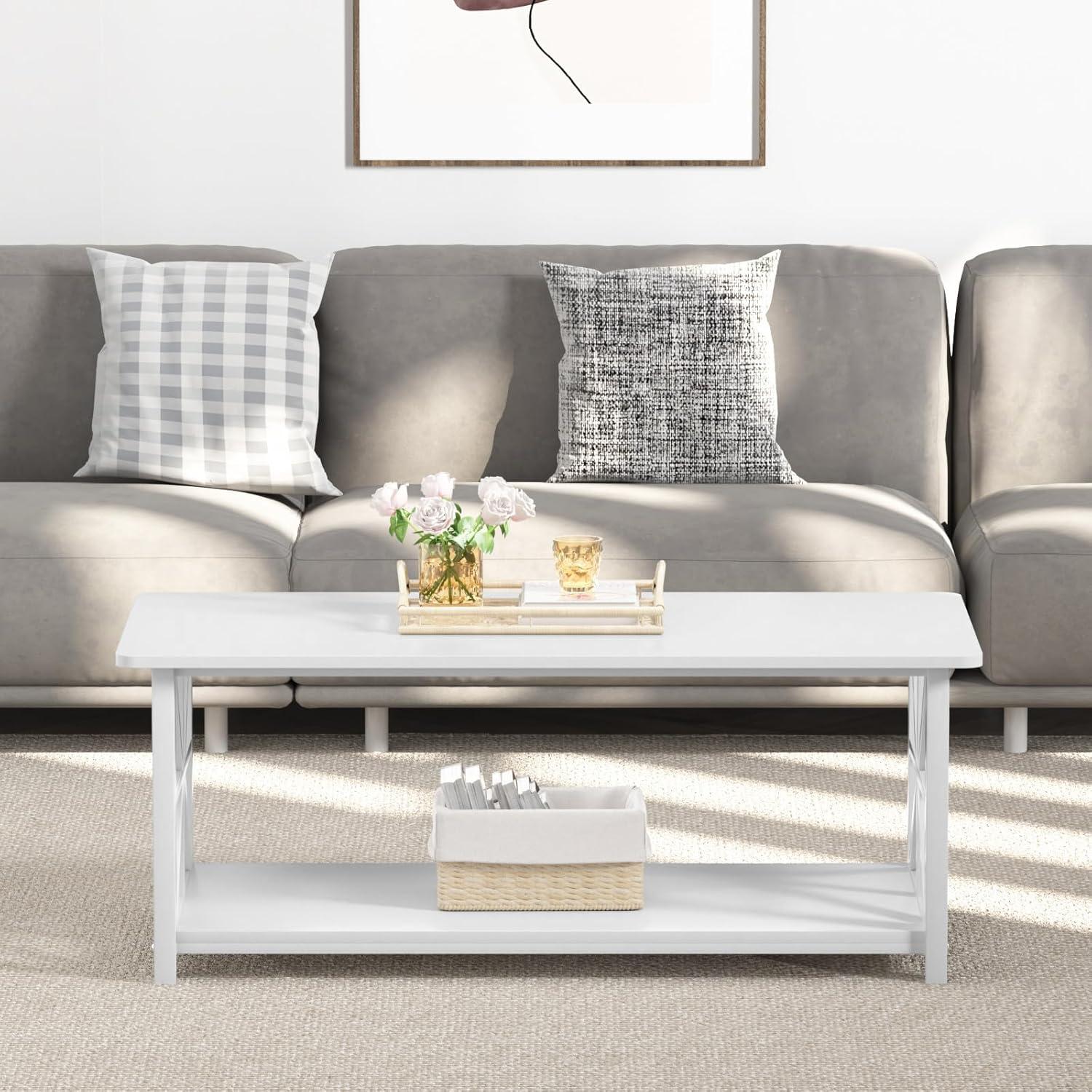 Couchtisch mit Stauraum 100cm Holz Metall Industriestil