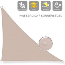 Wasserdichtes Sonnensegel 3x3x4.25m Taupe, 95% UV-Schutz
