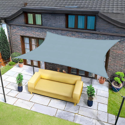 Wasserdichtes Sonnensegel 4x4m UV-Schutz Grau-Blau