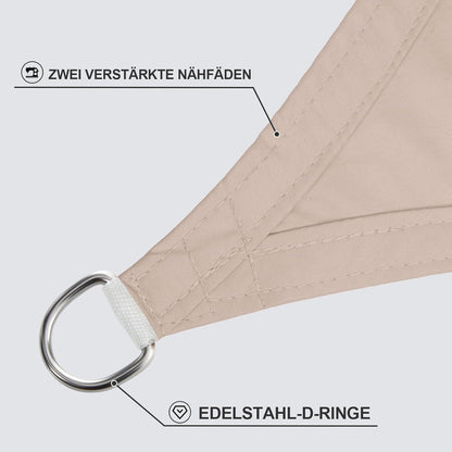 Wasserdichtes Sonnensegel 3.5x5m Taupe mit UV-Schutz