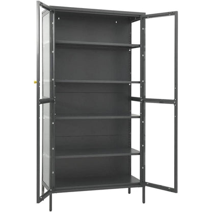 Glasvitrine mit 4 Fächern – Highboard 90x40x180cm