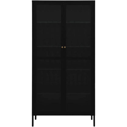 Glasvitrine mit 4 Fächern – Highboard 90x40x180cm