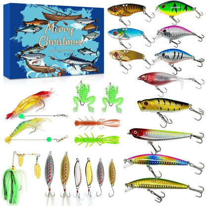 Angel Adventskalender 2024 Männer Jungs 24 Köder Set