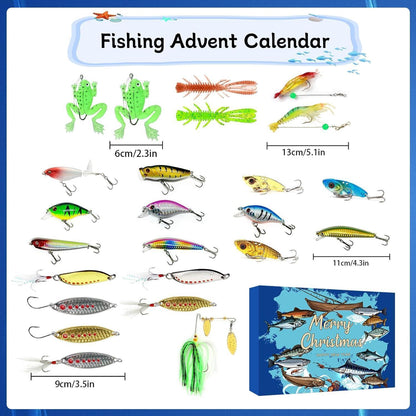 Angel Adventskalender 2024 Männer Jungs 24 Köder Set