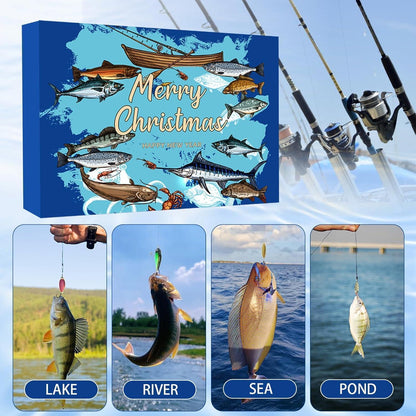 Angel Adventskalender 2024 Männer Jungs 24 Köder Set