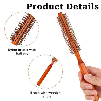 2er-Pack kleine Rundbürste mit Nylonborsten für Locken & Volumen