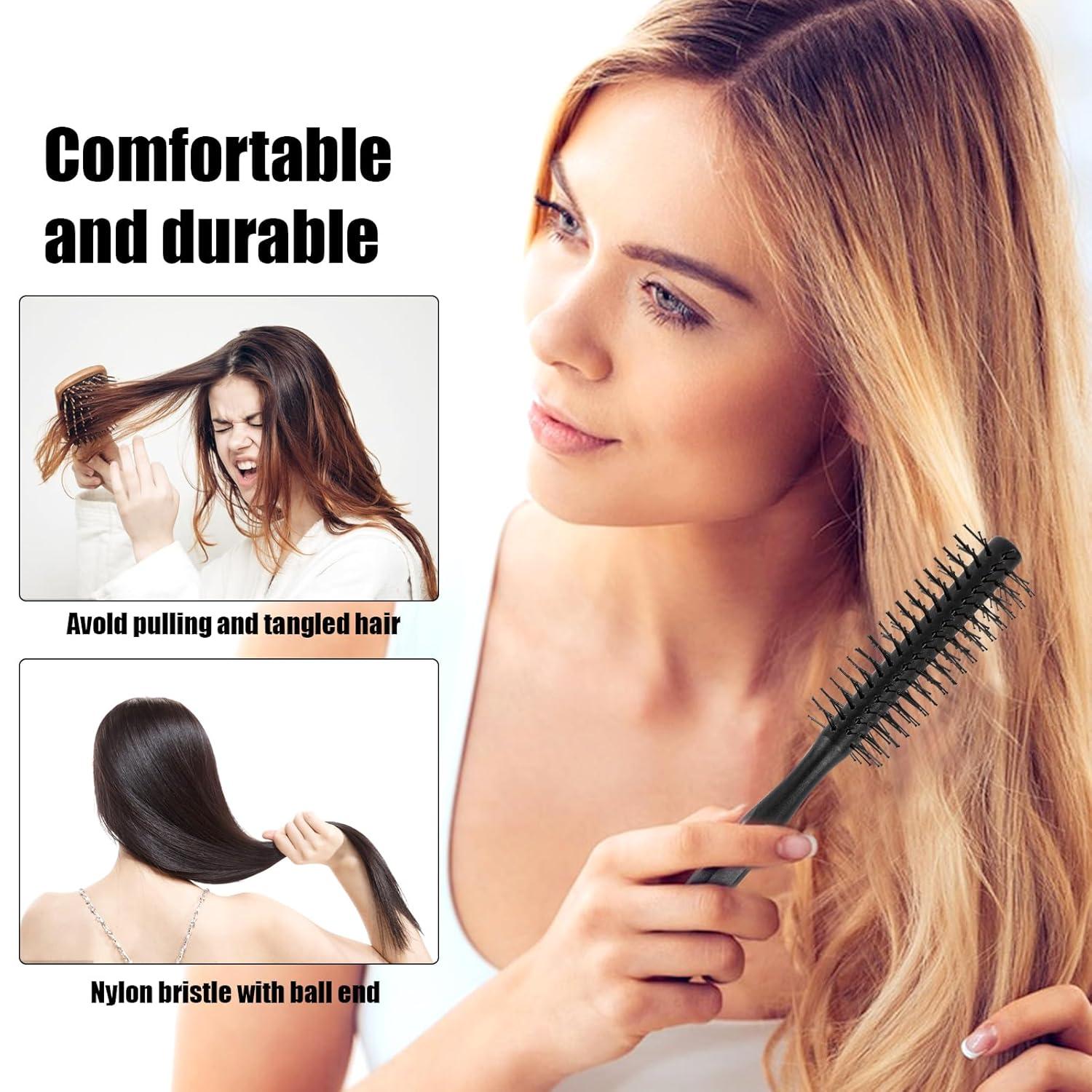 Kleine Rundbürste Föhnen 2er-Pack Quiff-Rollerbürste Nylonborsten Lockenkamm