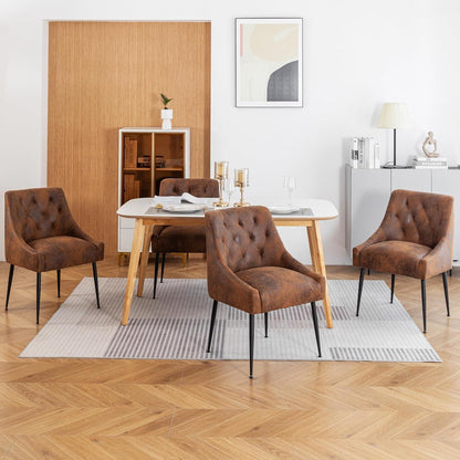 Esszimmerstühle 4er Set Dunkelbraun mit Kissen & Hebel