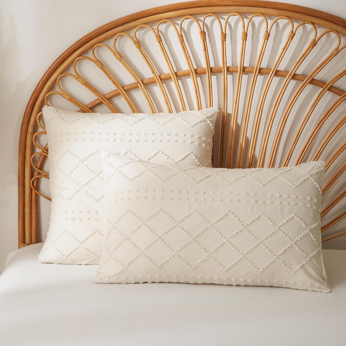 Beige Boho Bettwäsche-Set 220x240 + 2x80x80cm Getuftet