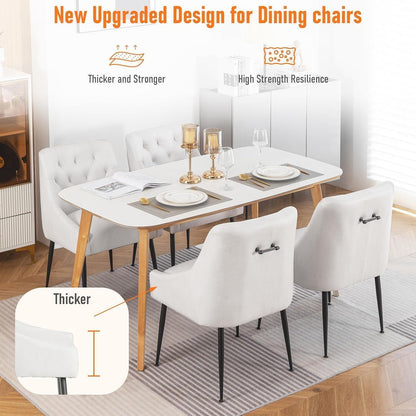 Esszimmerstühle 6er Set Beige mit Kissen & Hebel
