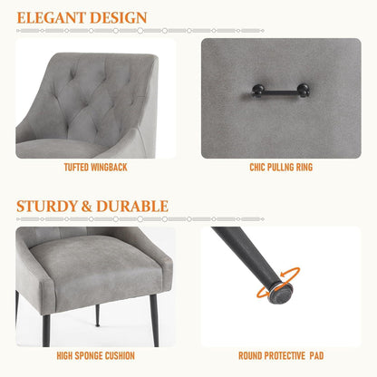 Esszimmerstühle 2er Set Grau mit Kissen & Hebel